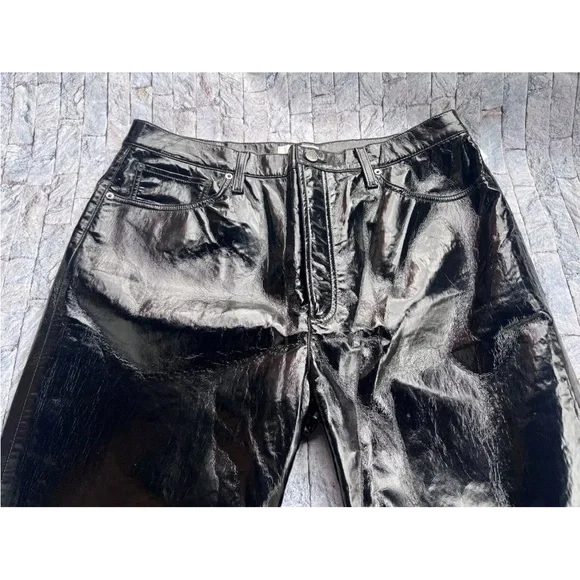 AGOLDE 90s Pinch Waist Recycled Leather Pants High Rise Detox Sz 34 - Picture 5 of 11